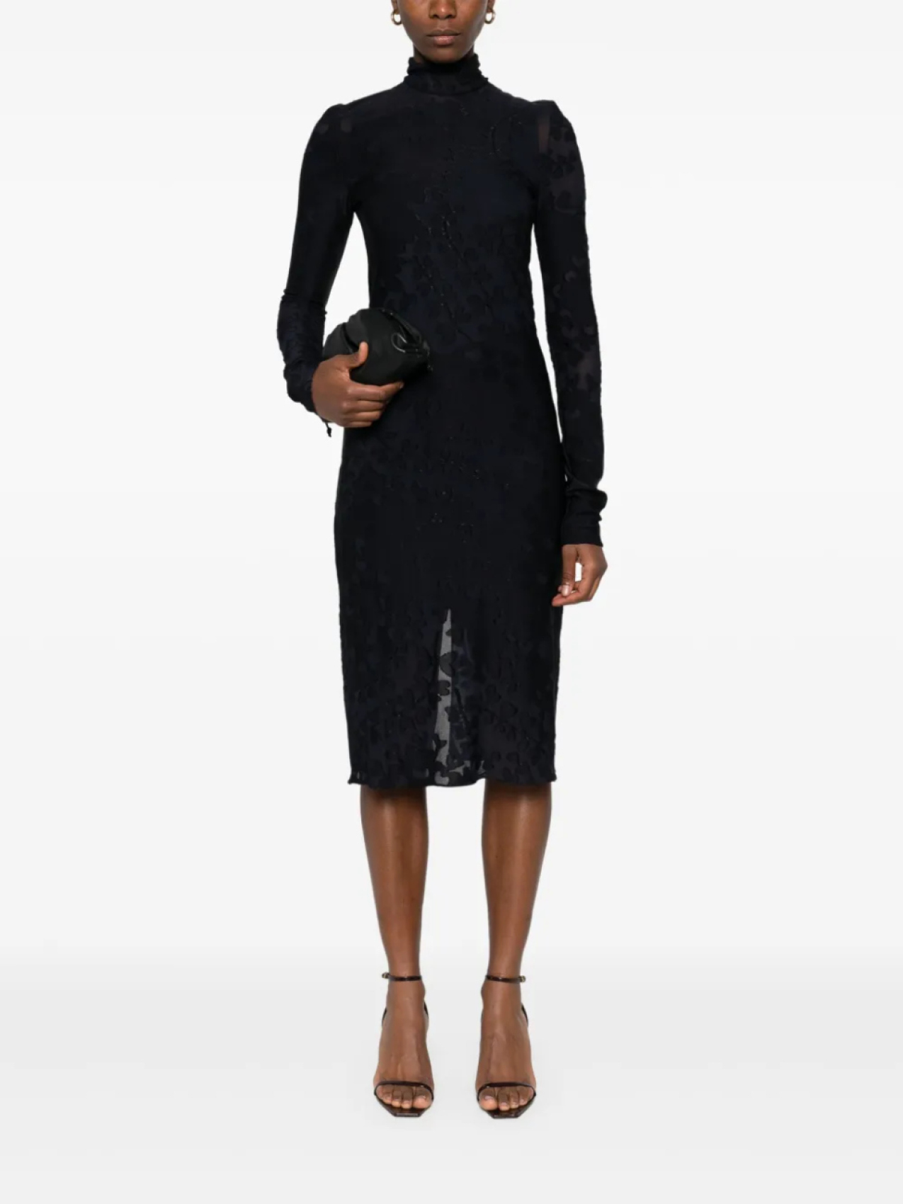 

Платье миди из жаккарда Lanvin, синий