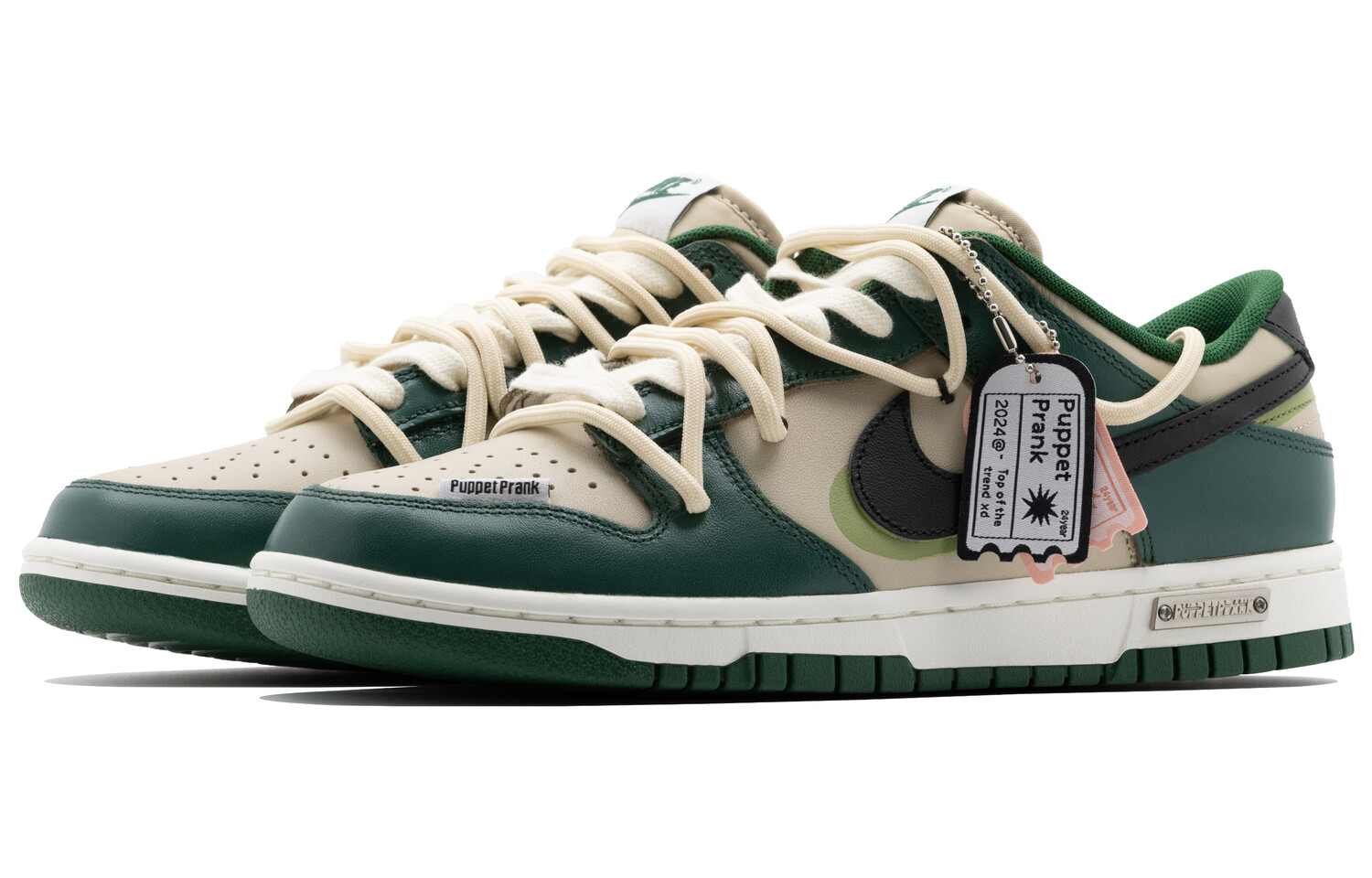 Кроссовки Nike Dunk Skateboarding Shoes Unisex Low-top Green/Beige, зеленый — фото 2