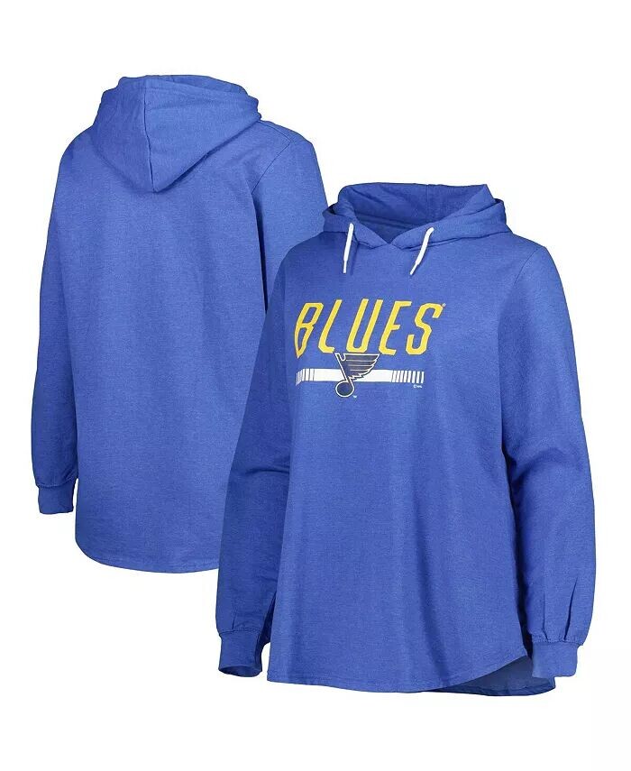 

Женский флисовый пуловер с капюшоном Heather Royal St. Louis Blues больших размеров Profile