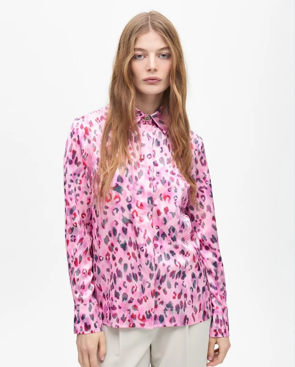 

Женская рубашка с принтом и скрытой застежкой Lola Casademunt, серый/розовый