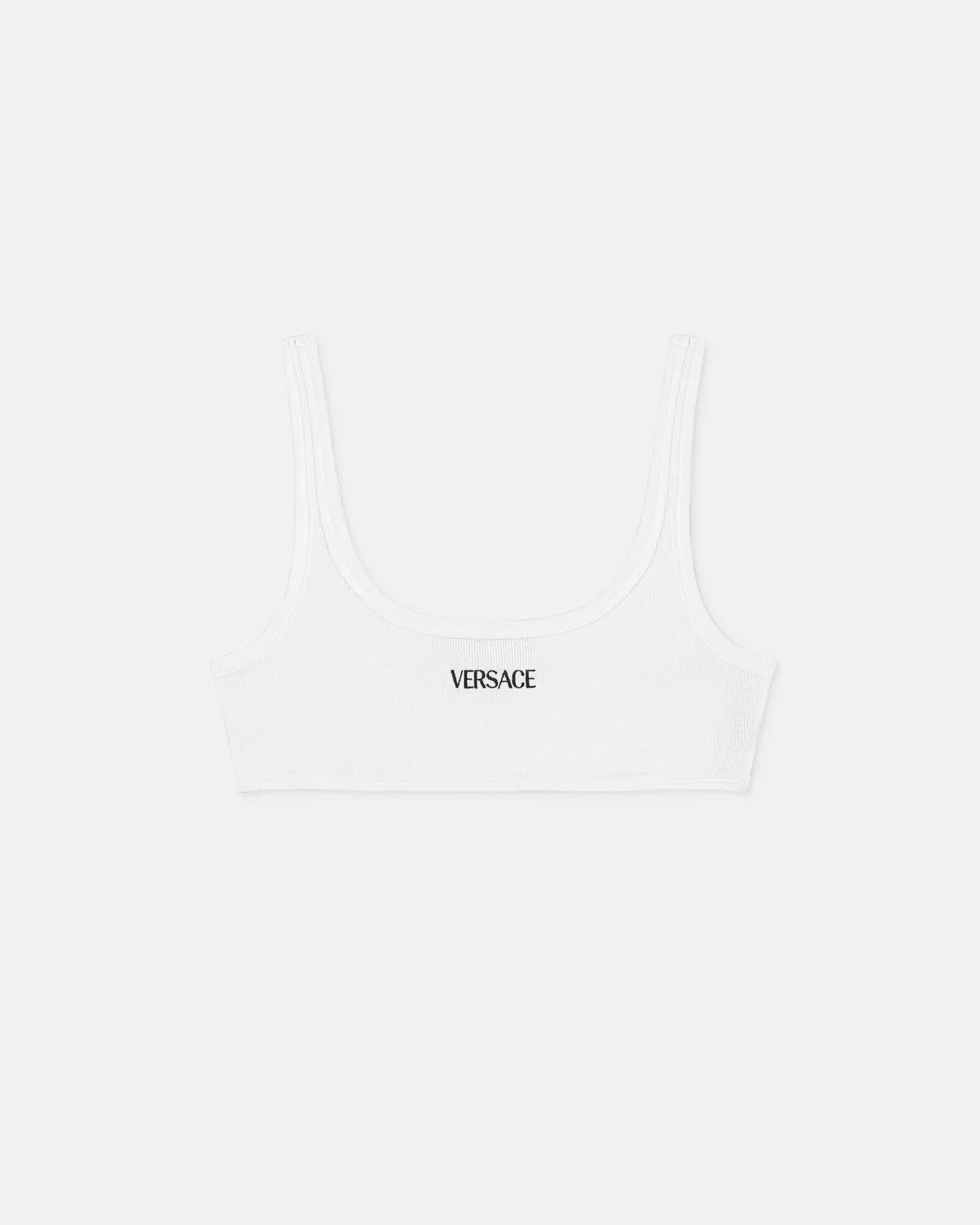 Трикотажный хлопковый топ Versace, белый