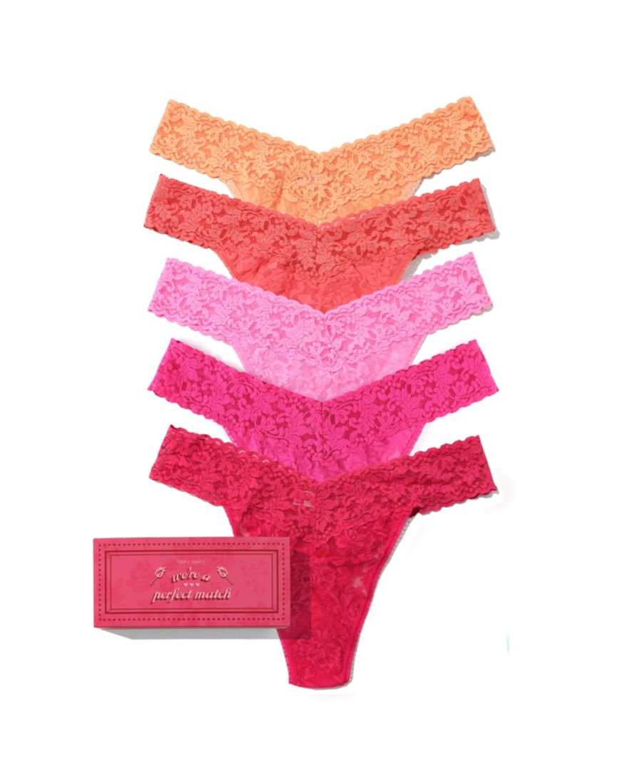 

Женские трусики-стринги Signature Lace Original Rise, набор из 5 штук Hanky Panky, Florence, Corageous Coral, Enchanted Rose, Intuition Pink, Evening Pour