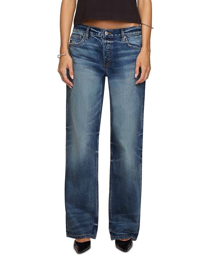 

Джинсы с низкой посадкой и прямыми штанинами EB Denim, синий