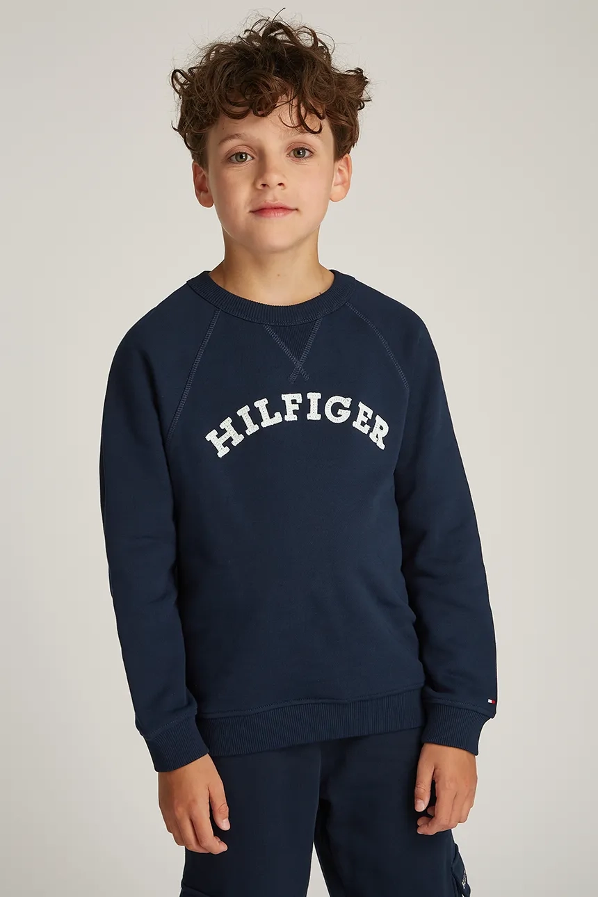 

Детская хлопковая толстовка Tommy Hilfiger, темно-синий