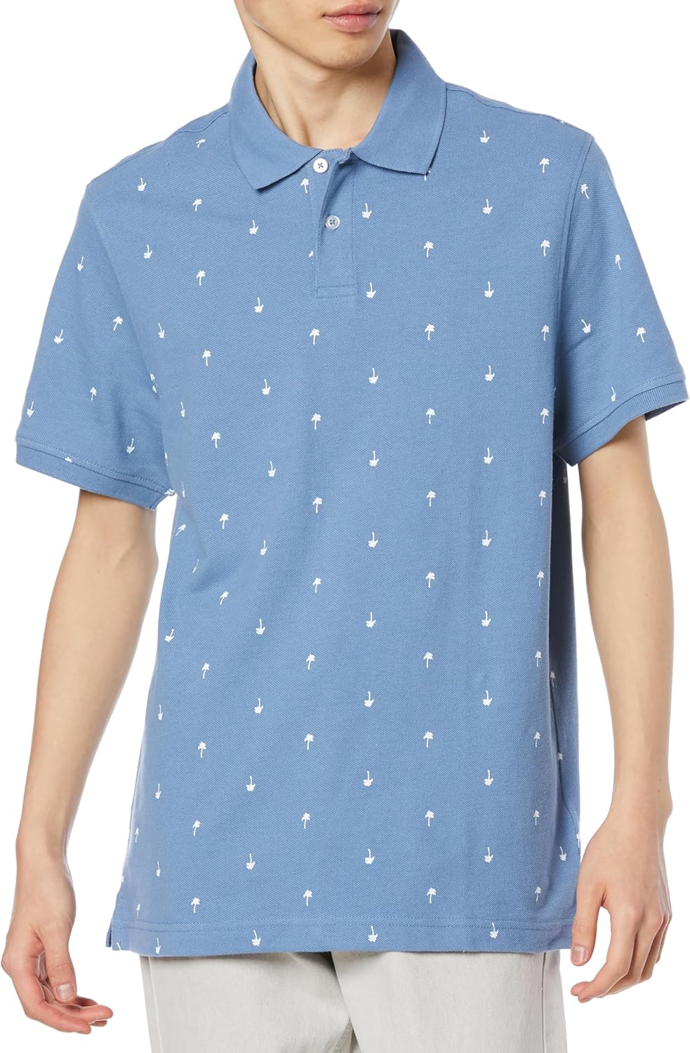 

Мужская хлопковая поло-рубашка пике Amazon Essentials приталенного кроя, синий