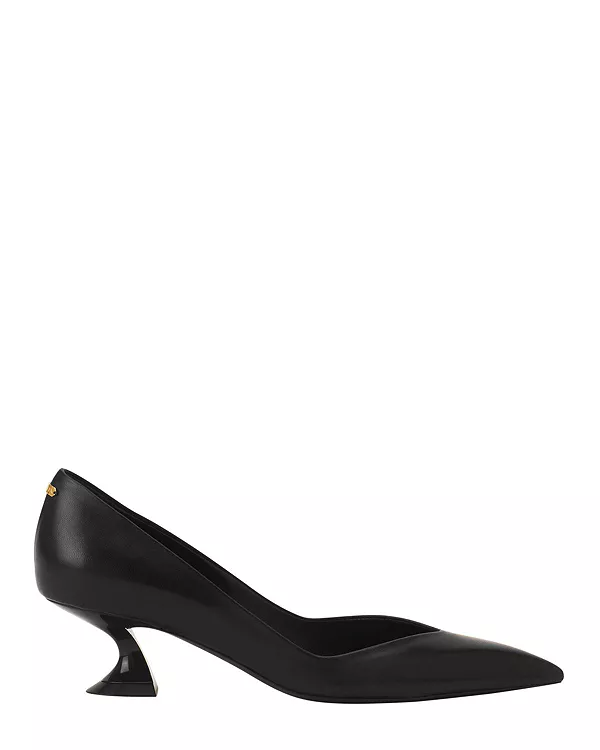 Женские кожаные туфли-лодочки Midnight Step Pump Lanvin, черный — фото 3