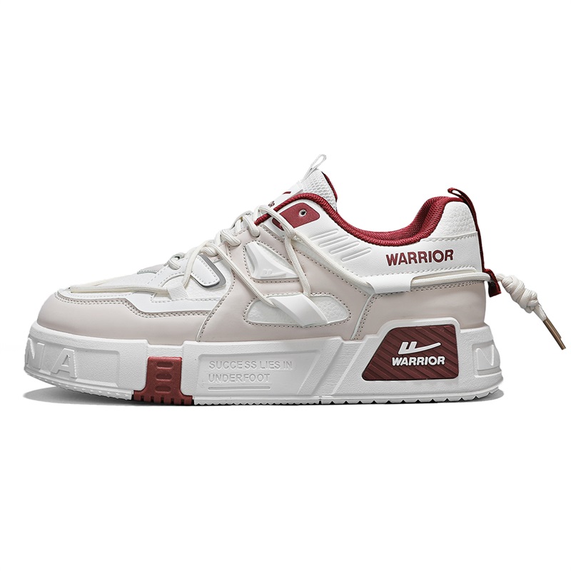 

Мужские низкие скейтерские кроссовки с амортизацией и устойчивостью к истиранию WARRIOR, белый серый красный