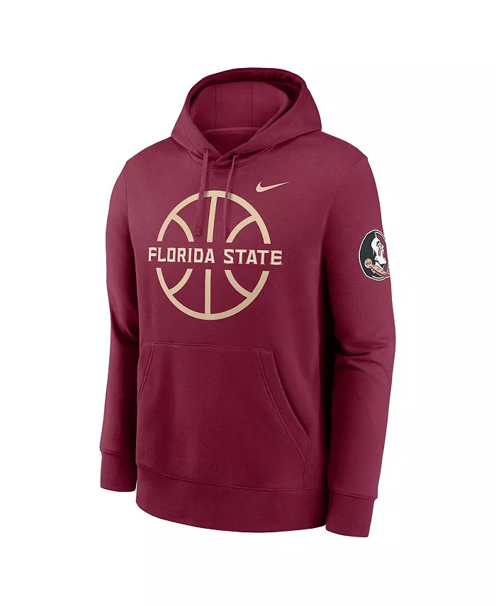 Мужская баскетбольная толстовка с капюшоном Garnet Florida State Seminoles Icon Club Fleece Nike — фото 3