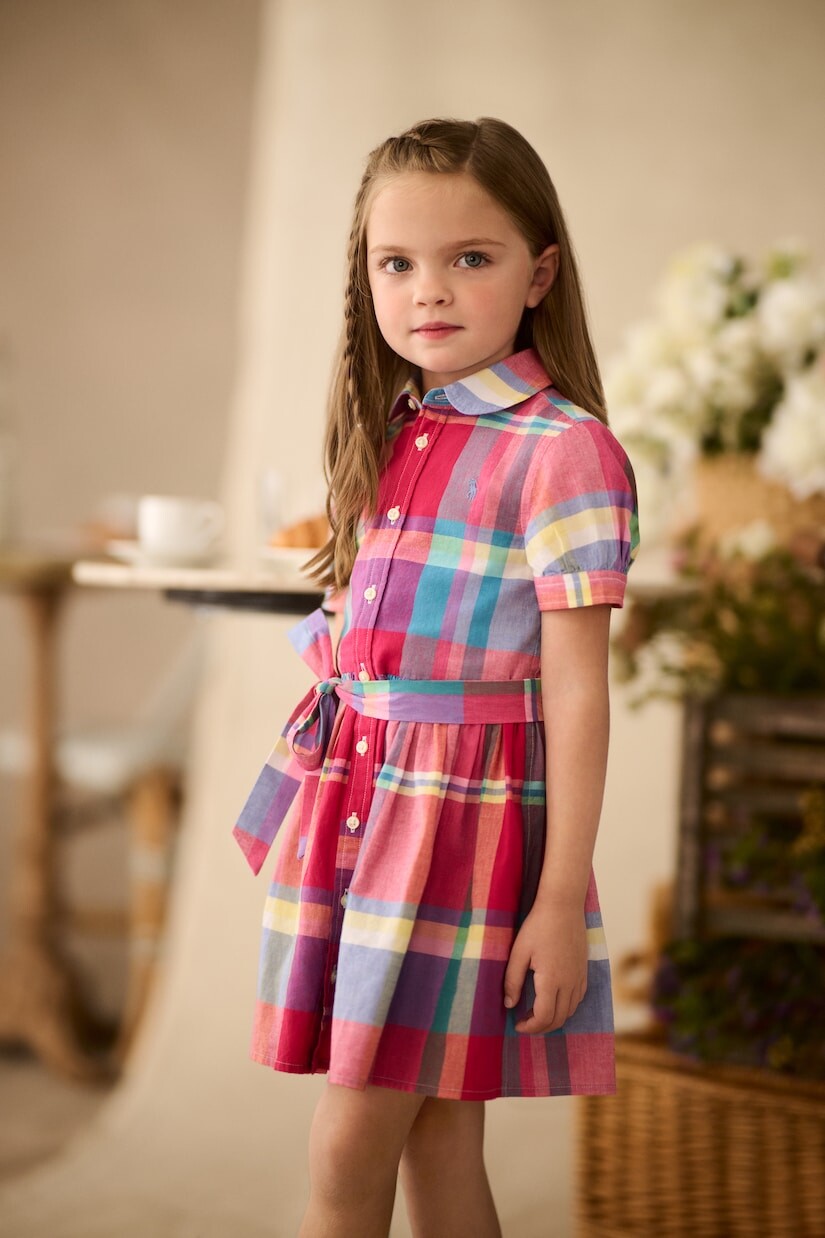 Платье-рубашка в клетку из хлопка Polo Ralph Lauren, мультиколор — фото 4