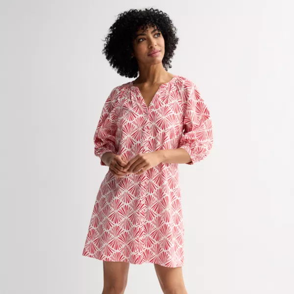 

Женское платье-рубашка на пуговицах Sonoma Goods For Life, цвет red shell print