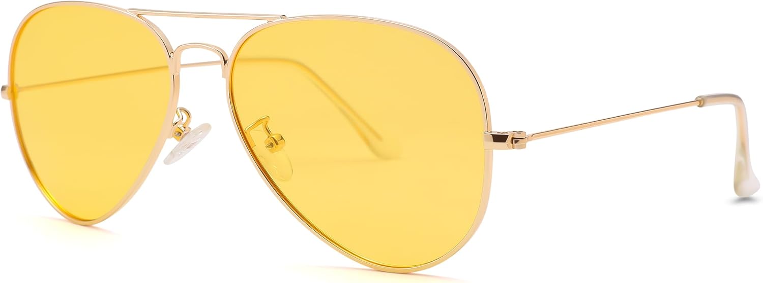 

Солнцезащитные очки Pro Acme Aviator для мужчин и женщин, классические поляризованные, с защитой от УФ-излучения UV400, (17) Night Vision Glasses: Gold Frame/Yellow Lens