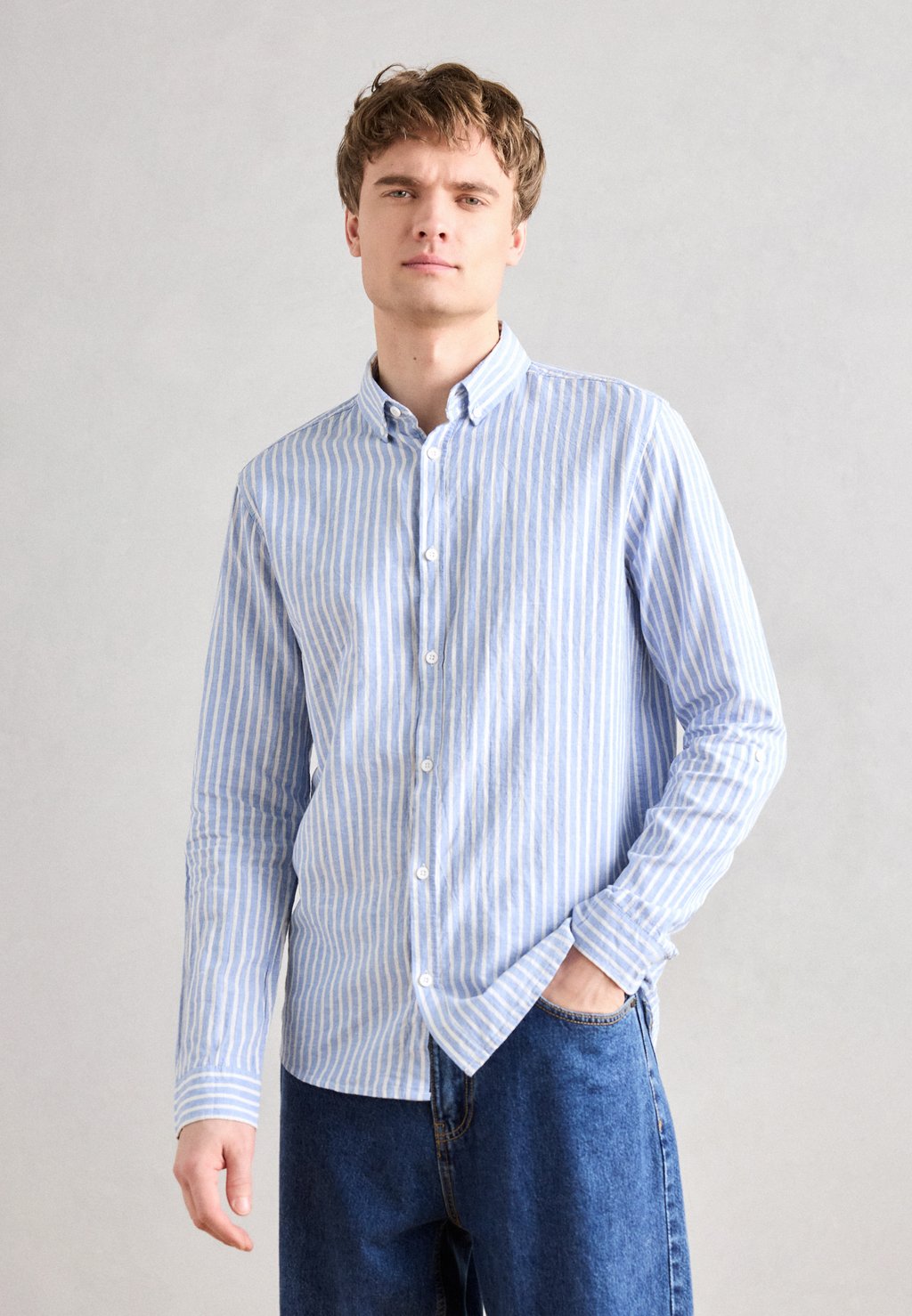 

Рубашка STRIPES INDICODE JEANS, светло-серый