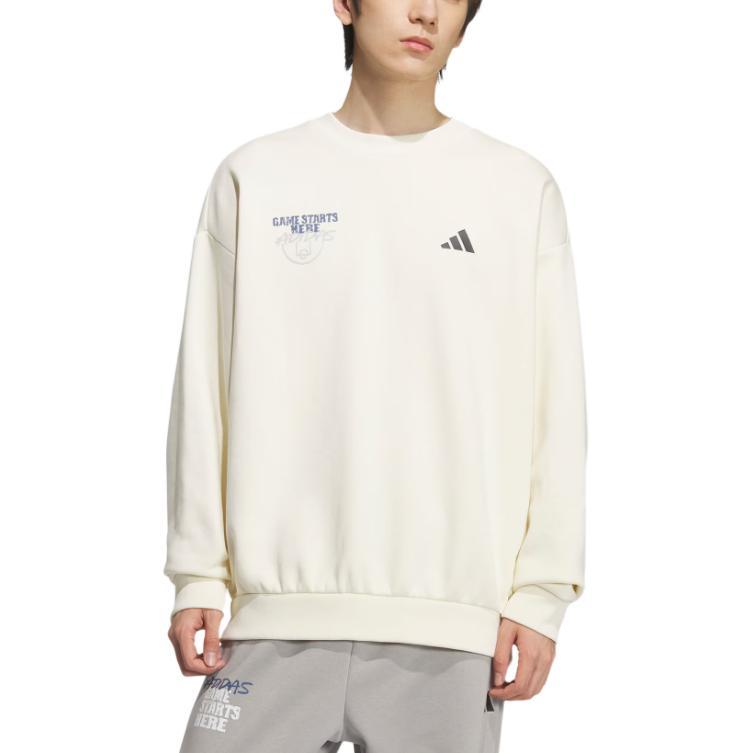 Толстовка BASKETBALL FW25 мужская Adidas, слоновая кость — фото 3