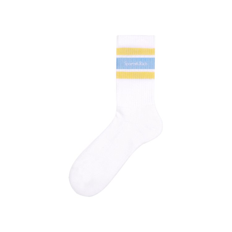 

Носки Sporty & Rich Serif Logo Embroidered Socks, цвет White/China Blue/Almond