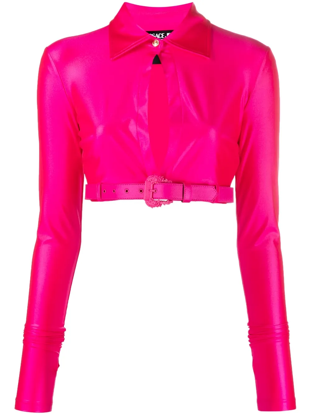 

Укороченная рубашка с пряжкой Baroque Versace Jeans Couture, розовый