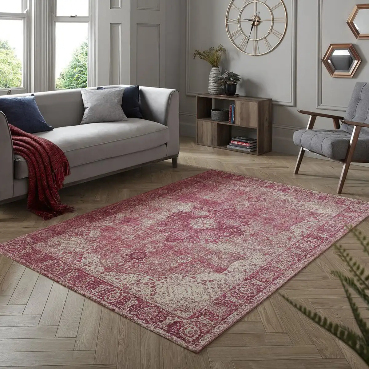 

FLAIR RUGS Ковер "Антик", прямоугольный, винтажный узор 155х230 см, красный