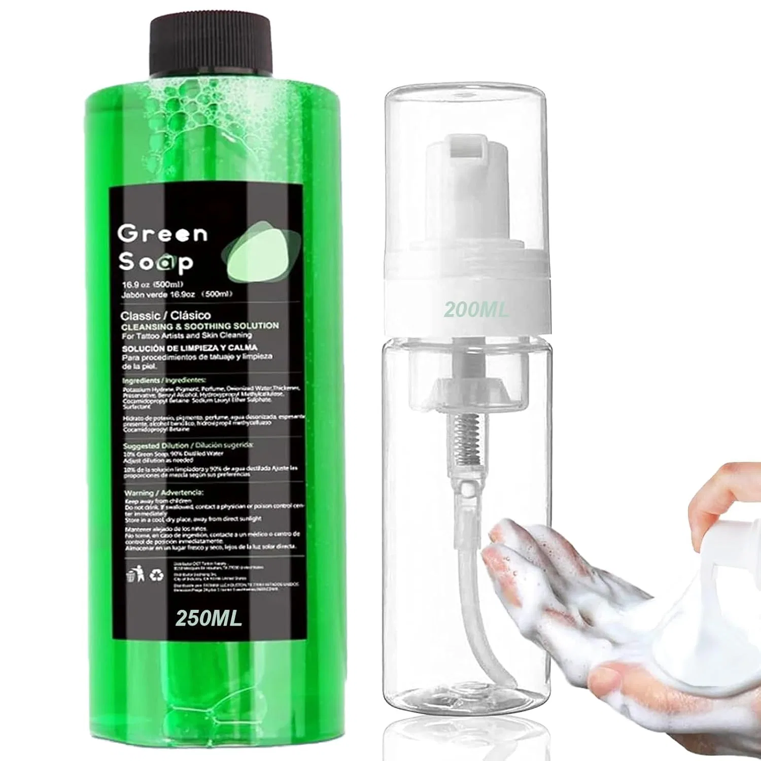 Набор для очистки татуировок Unihuby Green Soap 250 мл Unihuby, Green