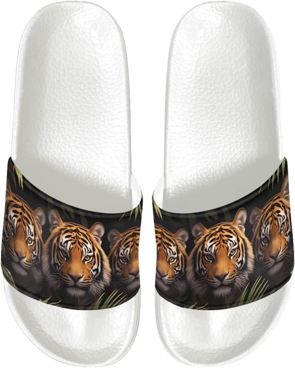 

Мужские шлепанцы с плоской подошвой, нескользящие, быстро сохнущие, для душа, для ванной комнаты, для улицы и дома Jrysaedy, Cute Little Tiger