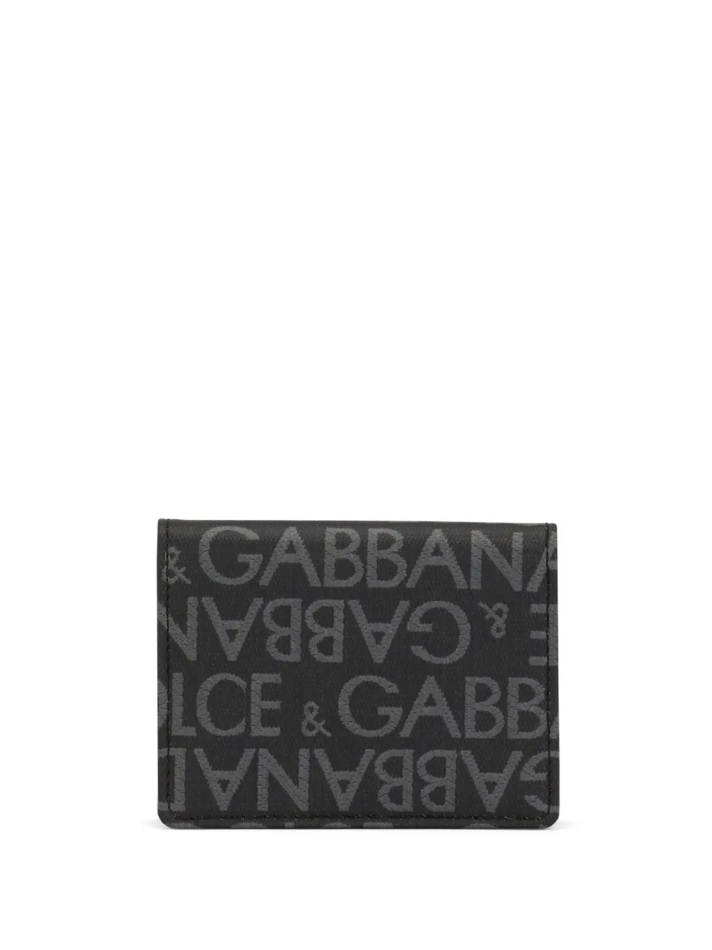 Складной картхолдер с жаккардовым логотипом DOLCE & GABBANA, черный — фото 2