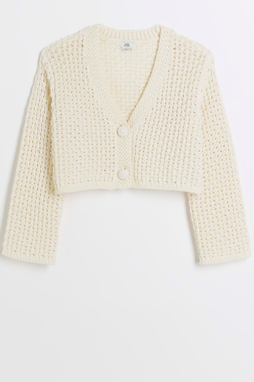 

Кардиган короткого кроя для девочки крючком River Island, бежевый
