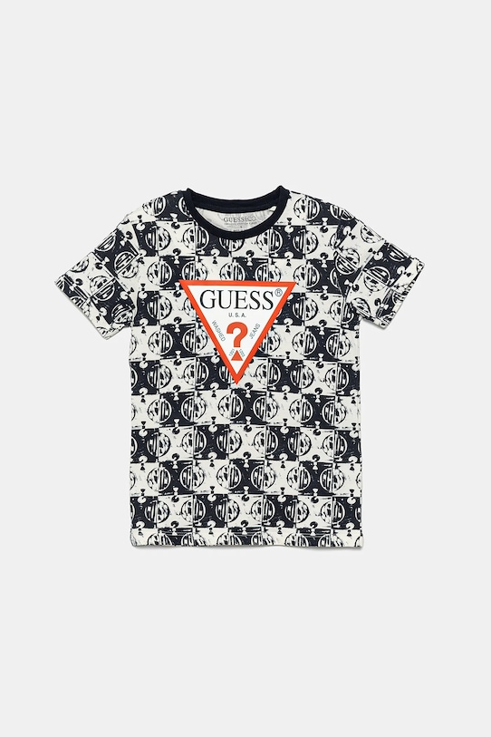 

Детская хлопковая футболка Guess, темно-синий