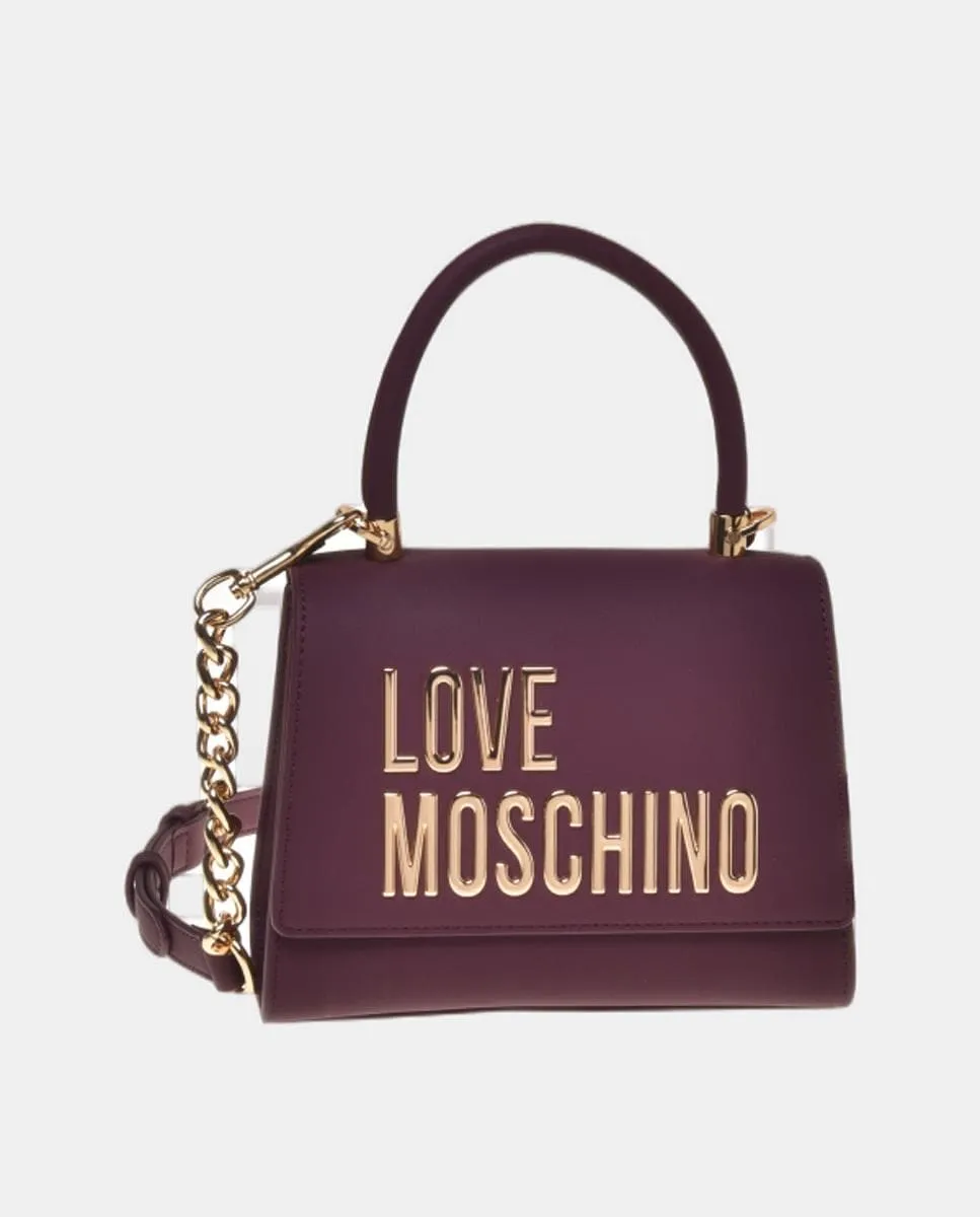 

Кремовая сумка со съемным плечевым ремнем и клапаном Love Moschino, гранатовый