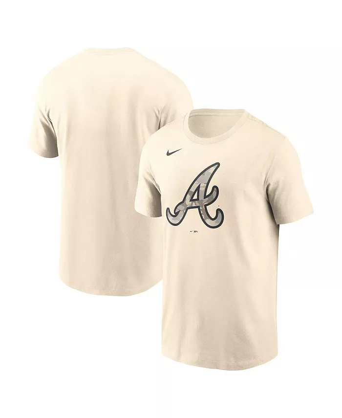 

Мужская футболка Atlanta Braves с камуфляжным логотипом, кремовая Nike