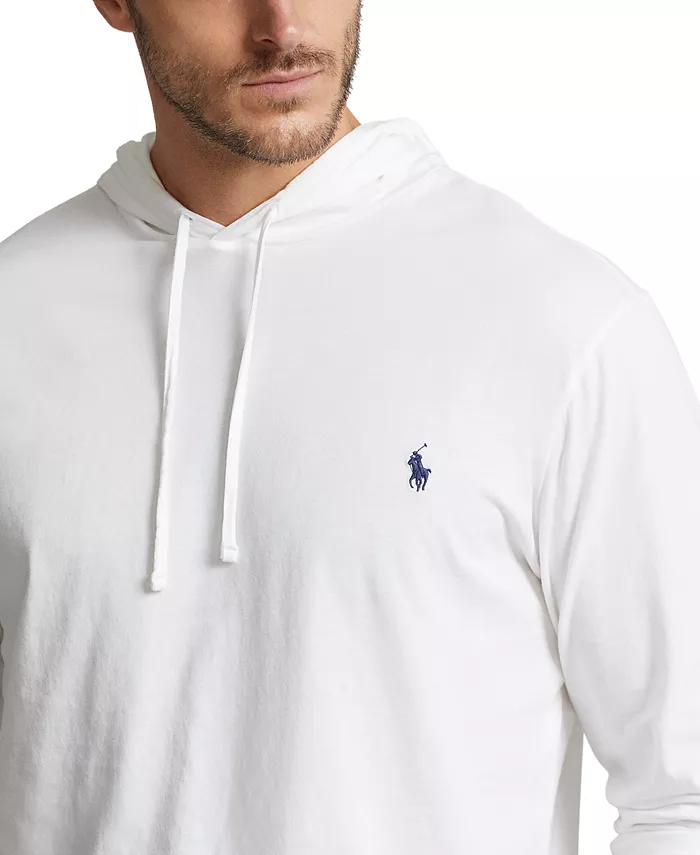 Мужская толстовка с капюшоном Big & Tall из джерси Polo Ralph Lauren, белый — фото 3