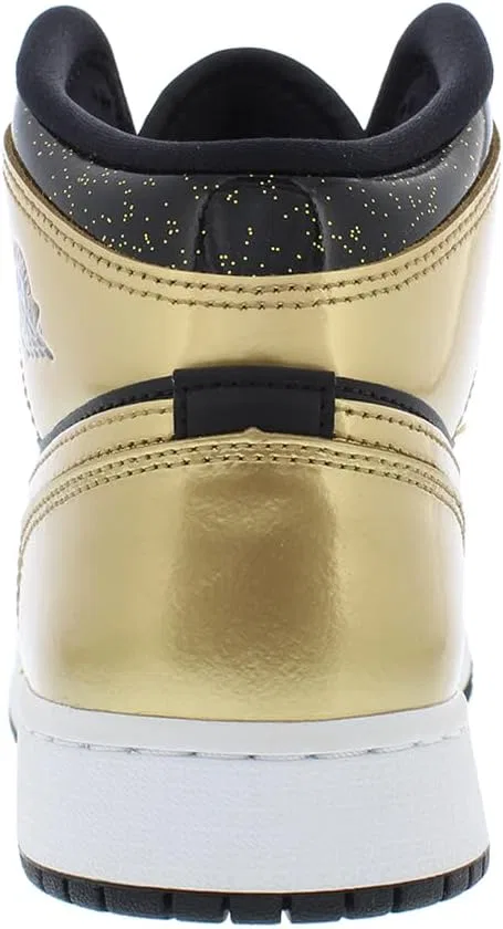 Кроссовки Nike Air Jordan 1 Mid SE для детей, Black Metallic Gold White — фото 4