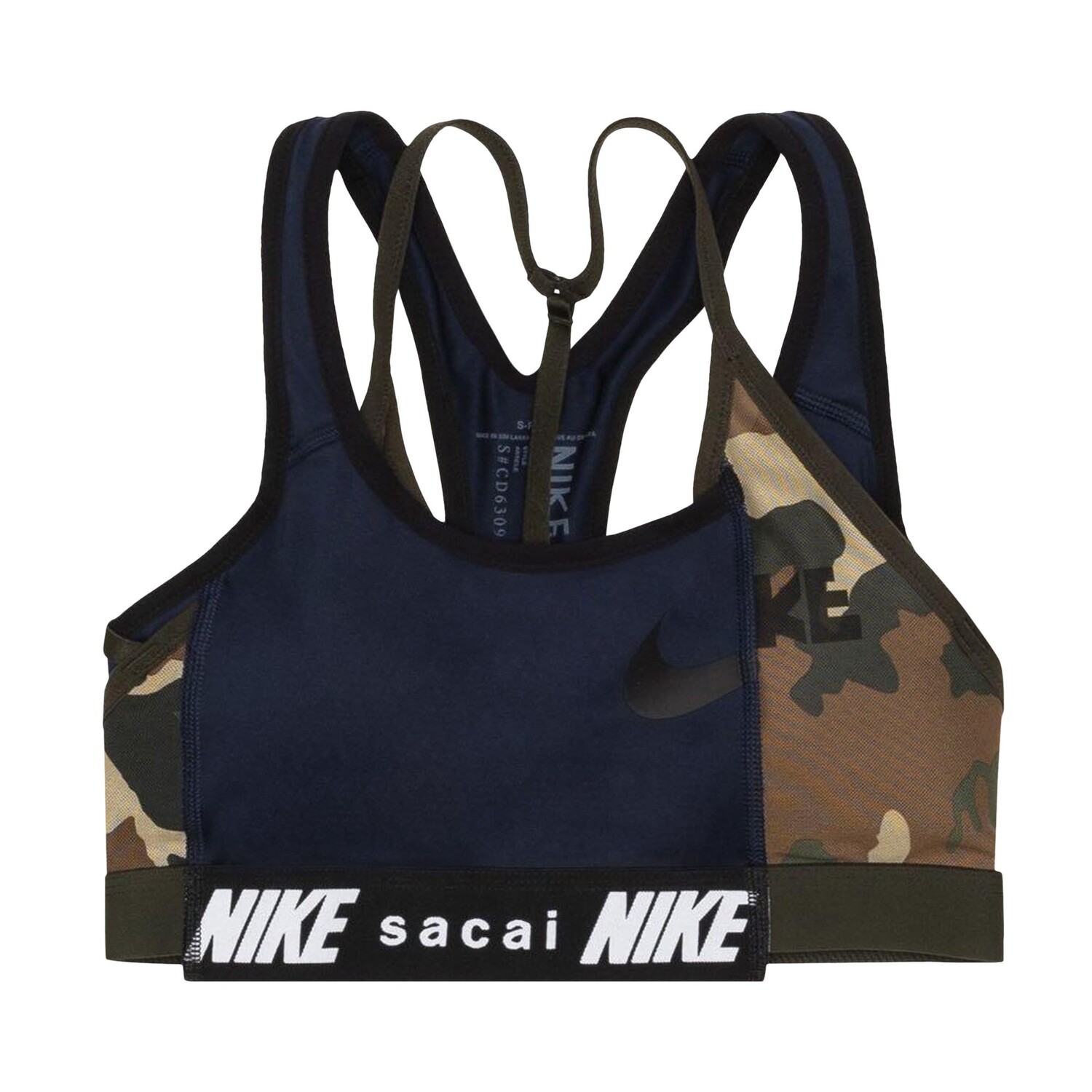

Гибридный бюстгальтер с подкладками Nike x Sacai, цвет Черный/Секвойя