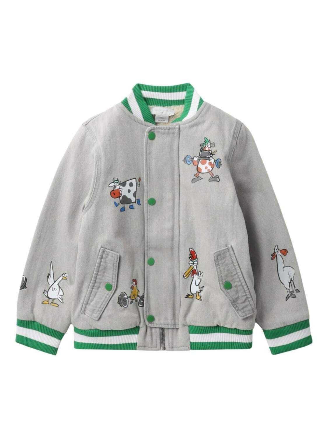 

Stella McCartney Kids бомбер с аппликацией Farmyard, серый