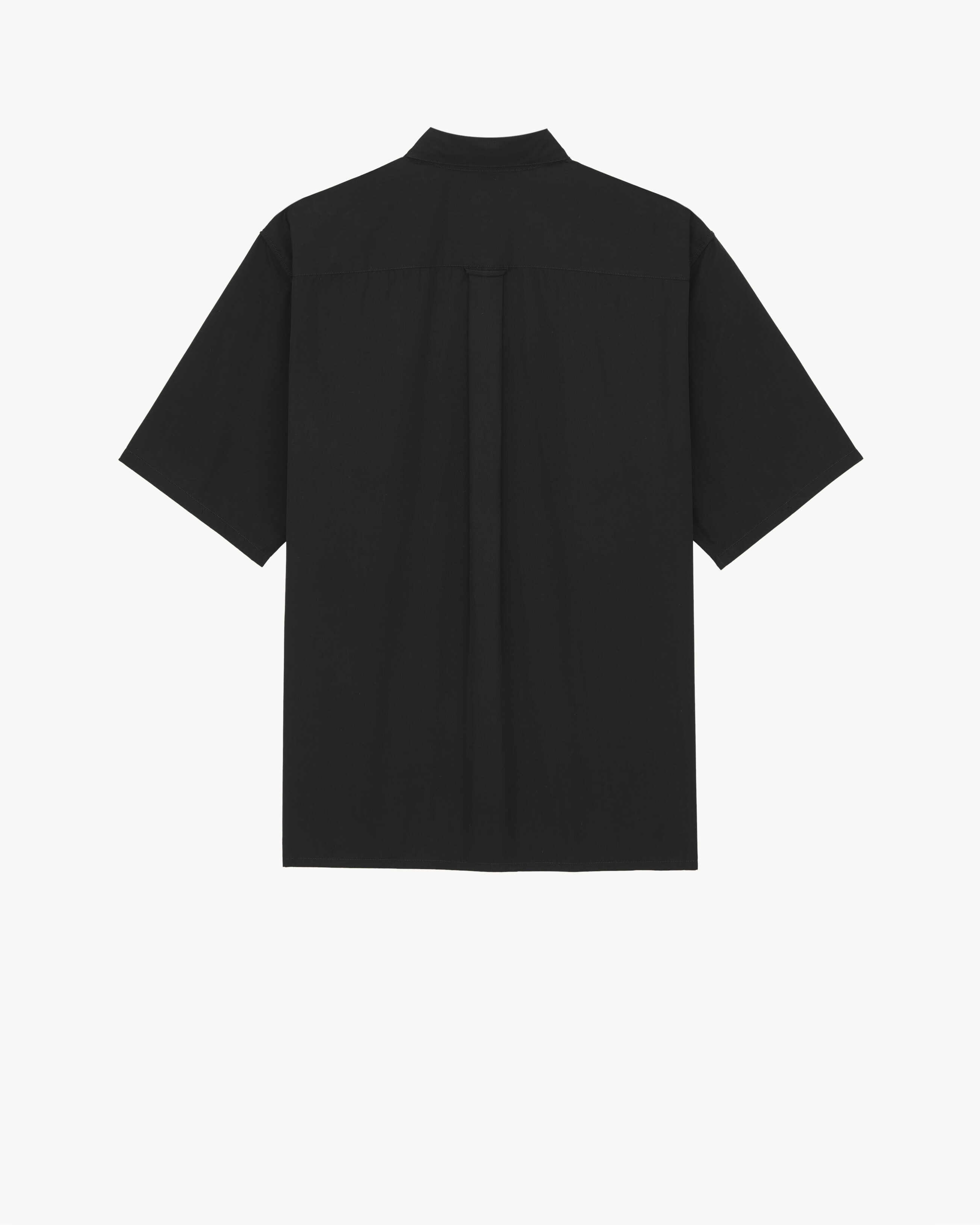 Пижамная рубашка из хлопкового поплина Saint Laurent, черный — фото 2