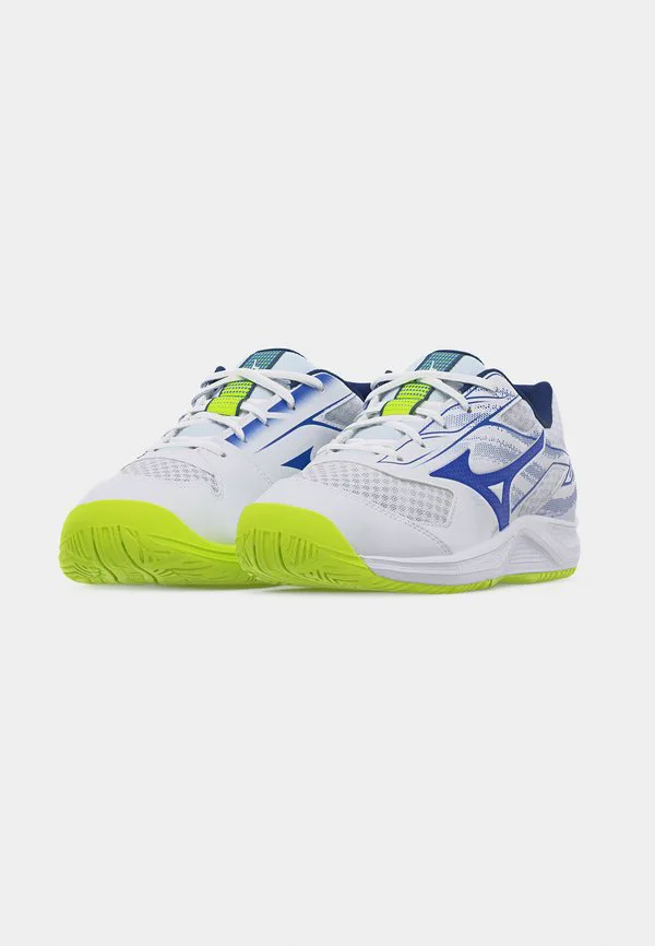 Теннисные кроссовки break shot 5 allcourt all-court Mizuno, White/Dazzling Blue/Lightning Yellow — фото 3