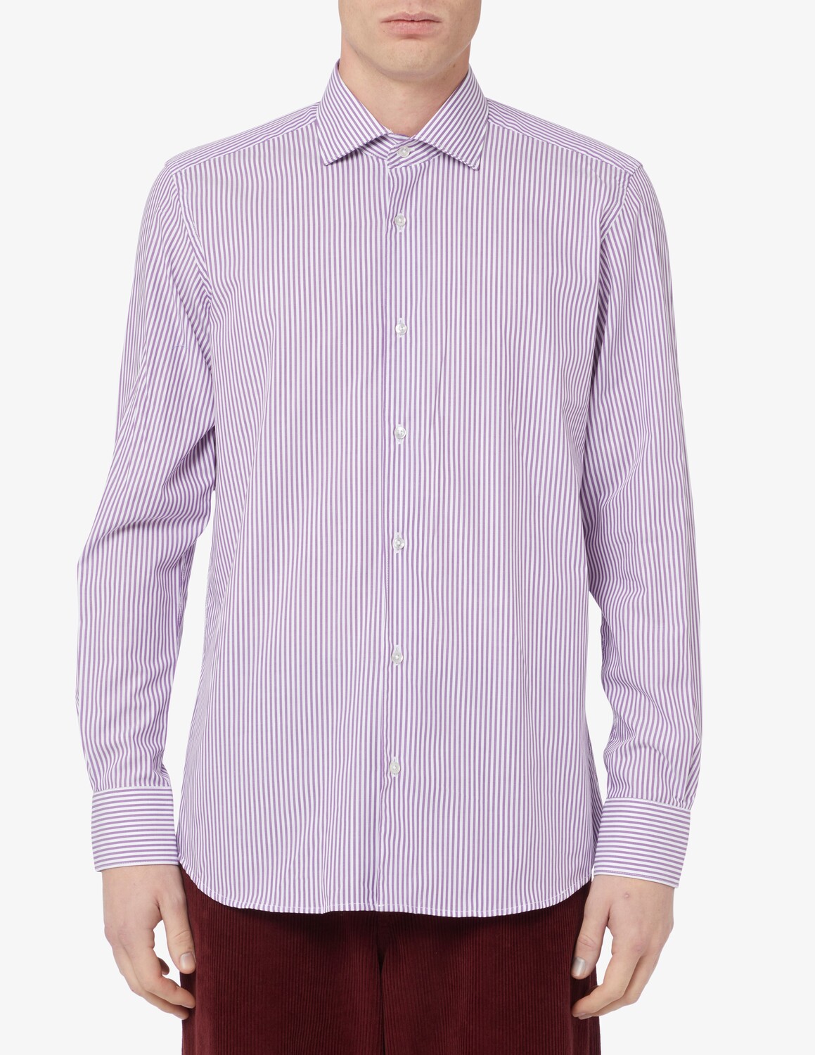 

Рубашка в полоску рег. фракс Sartoria Italiana, розовый