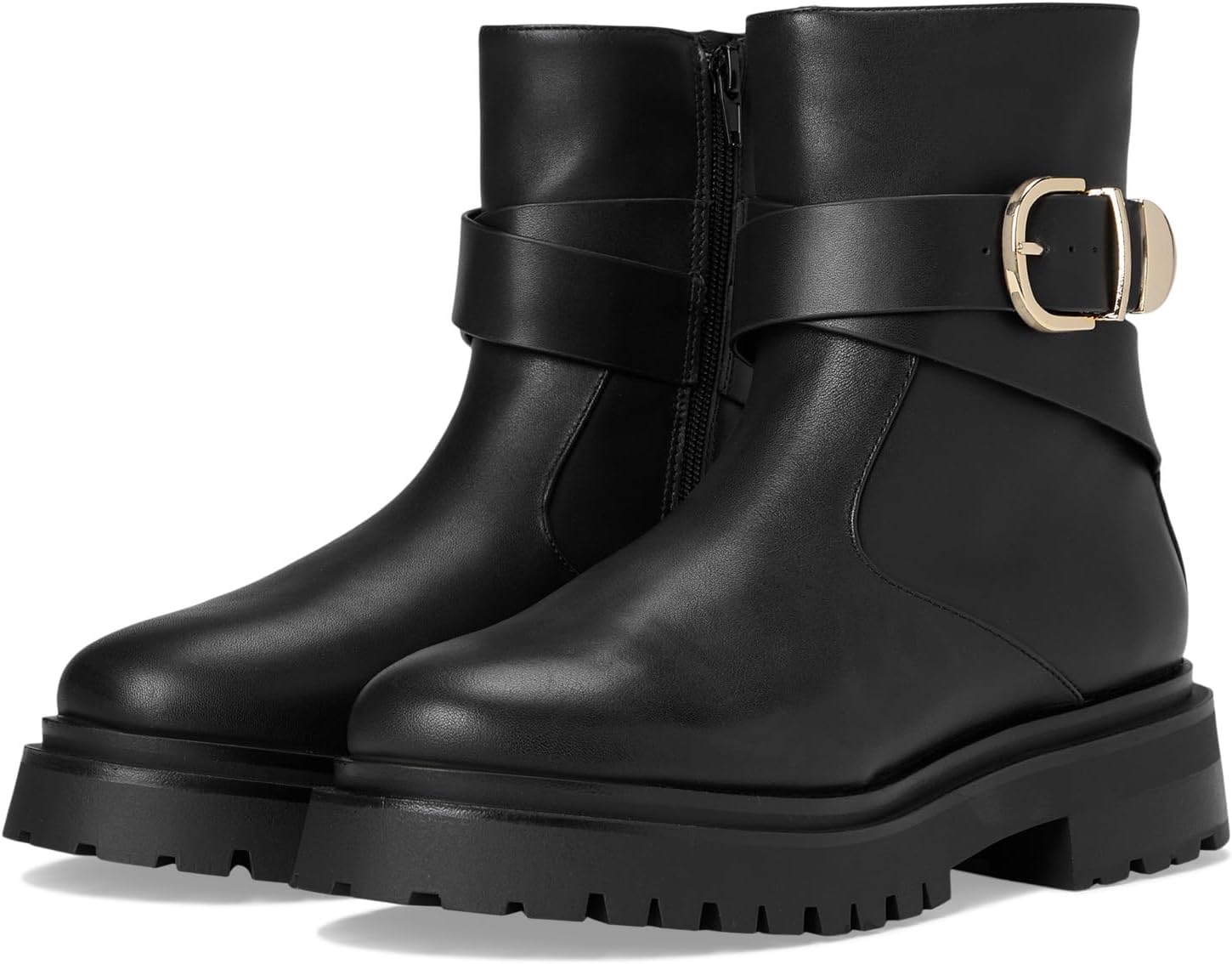 Женские ботинки Steve Madden Lonny кожаные с декоративным ремешком, черный