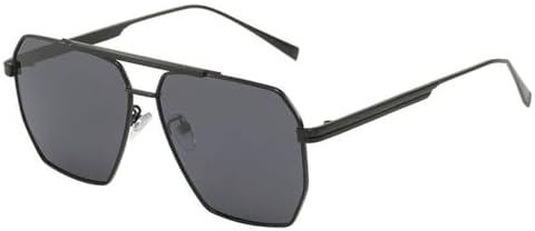 

Солнцезащитные очки 2026 года, летние, с защитой от УФ-излучения, для женщин и мужчин, модные металлические многоугольные солнцезащитные очки, классические модные очки MTZJH, Black-black