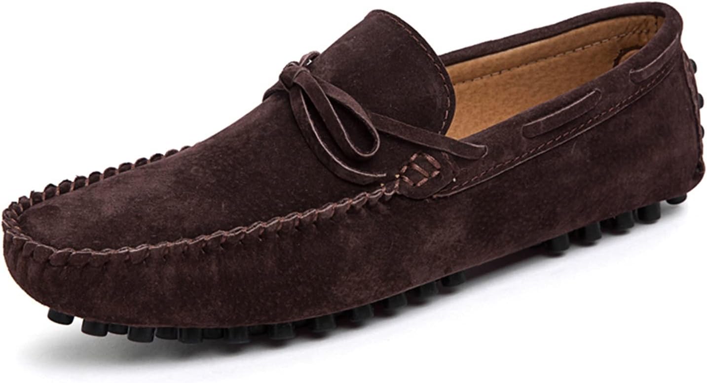 

Мокасины HOOENG для мужчин, обувь для вождения, варианты с подкладкой, дековые туфли из настоящей кожи, замшевый верх, одношнурковые, с закругленным носком, низкий устойчивый каблук, удобные мягкие повседневные (Цвет: красный, Размер: 10)