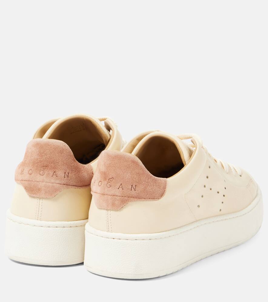 Кроссовки из кожи с отделкой из замши h672 Hogan, B010+G828-Beige — фото 3