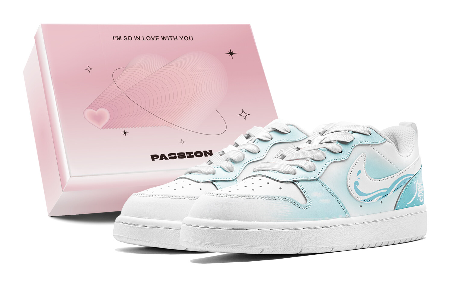 

Кроссовки Nike Court Borough Skateboard Shoes Women's Low-Top White, голубой, Синий, Кроссовки Nike Court Borough Skateboard Shoes Women's Low-Top White, голубой