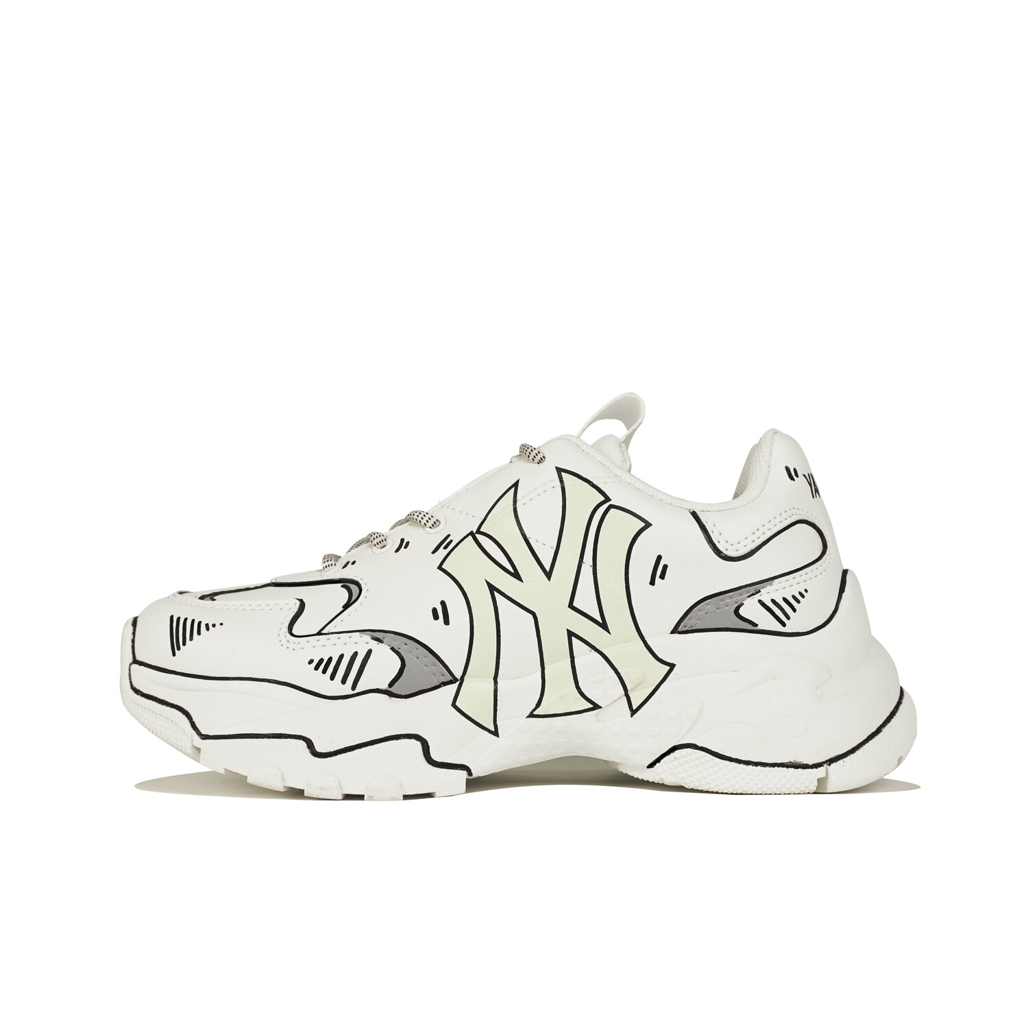 

Кроссовки MLB Big Ball Chunky Series Chunky Sneakers Unisex Low-top Gray, белый