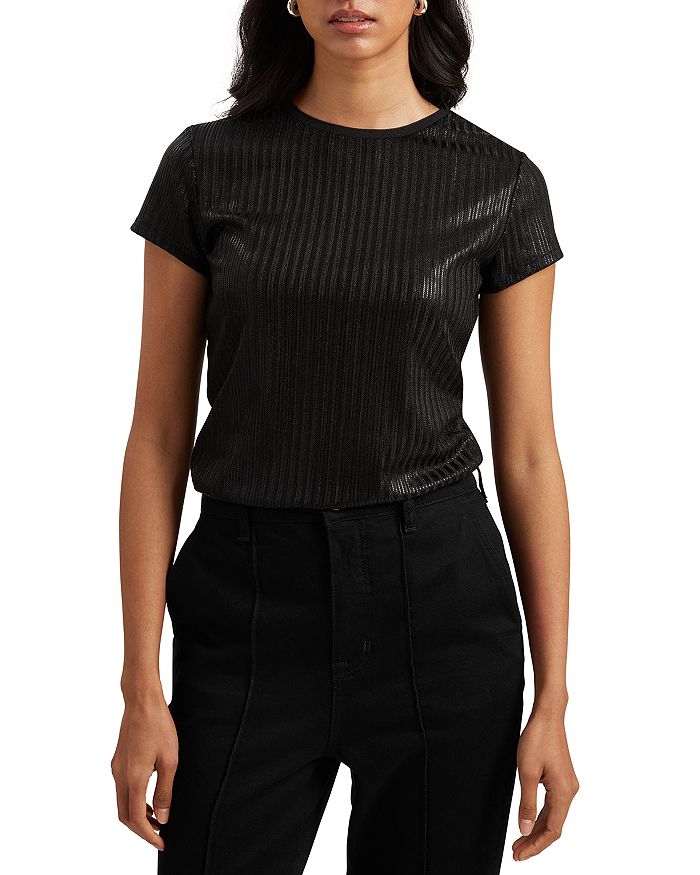 

Футболка Katrino Metallic Rib Knit Ted Baker, черный