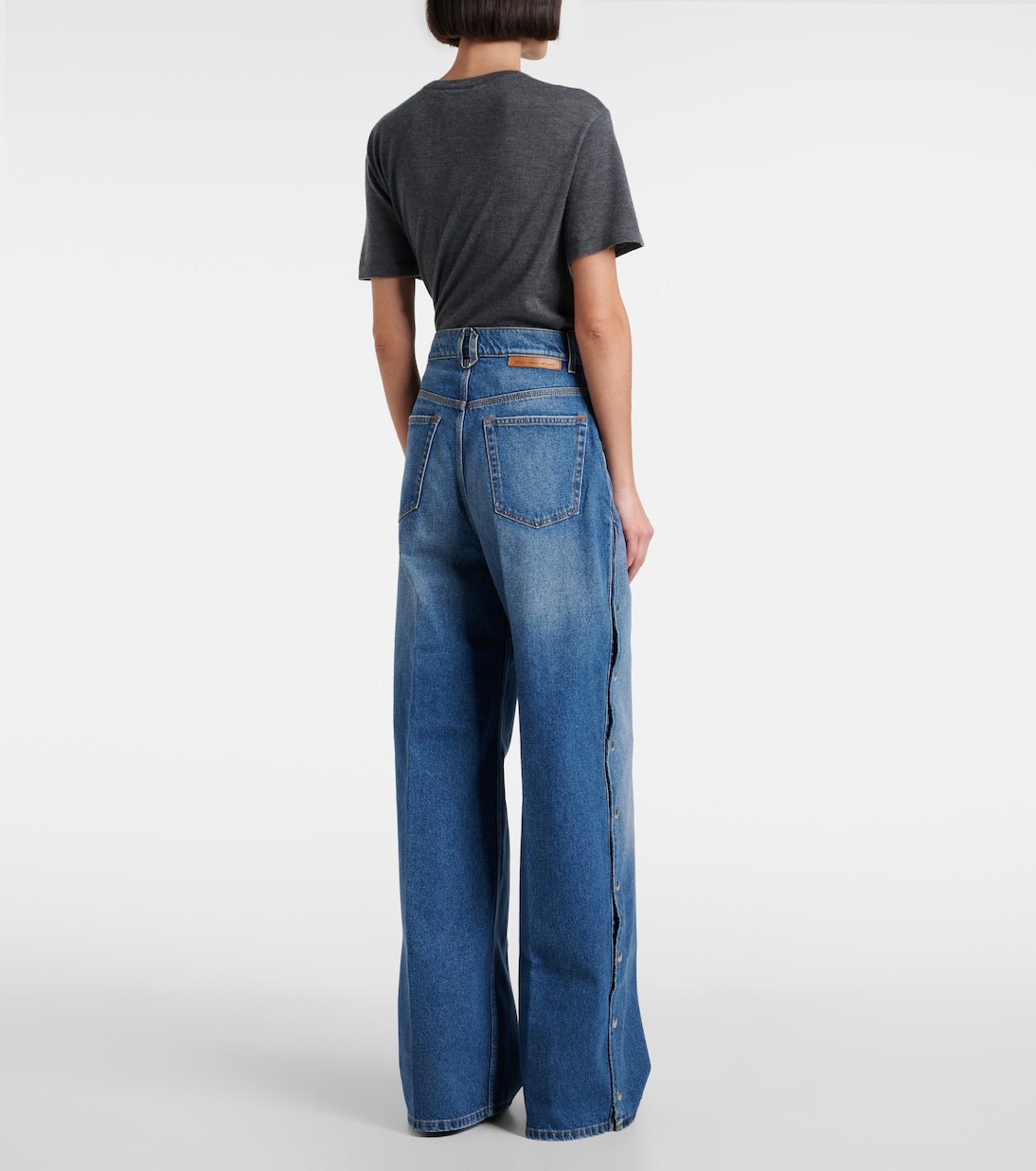 Джинсы со средней посадкой и широкими штанинами Stella McCartney, Vintage Blue Denim — фото 3