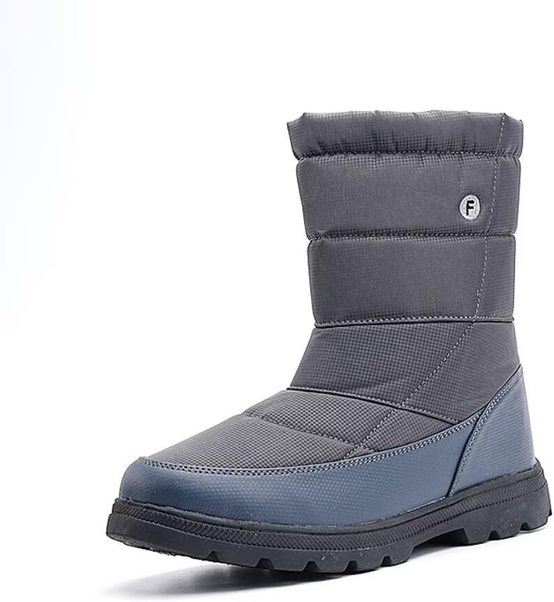 

Зимние ботинки Jakcuz Men Snow с утеплителем из меха, на молнии, высокой голенью, водоотталкивающие, теплые зимние ботинки, серый