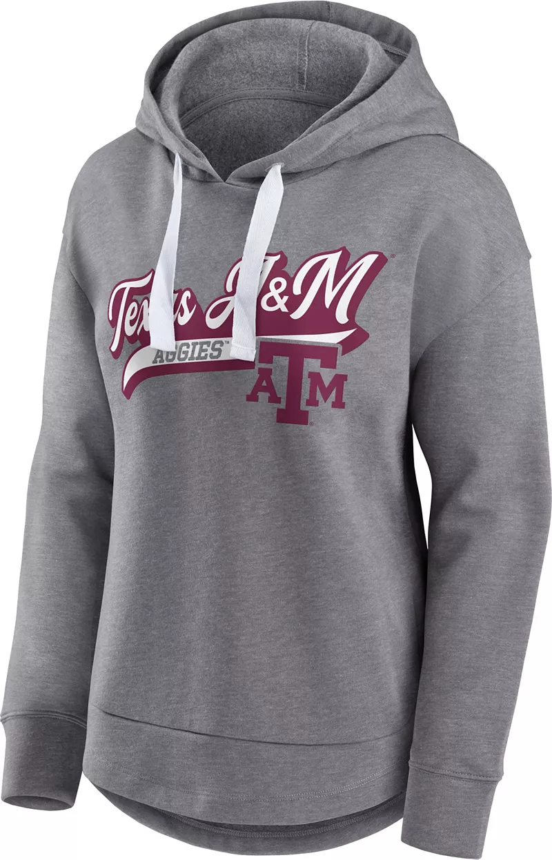

Женский серый пуловер с капюшоном с принтом NCAA Texas A&M Aggies Fanatics