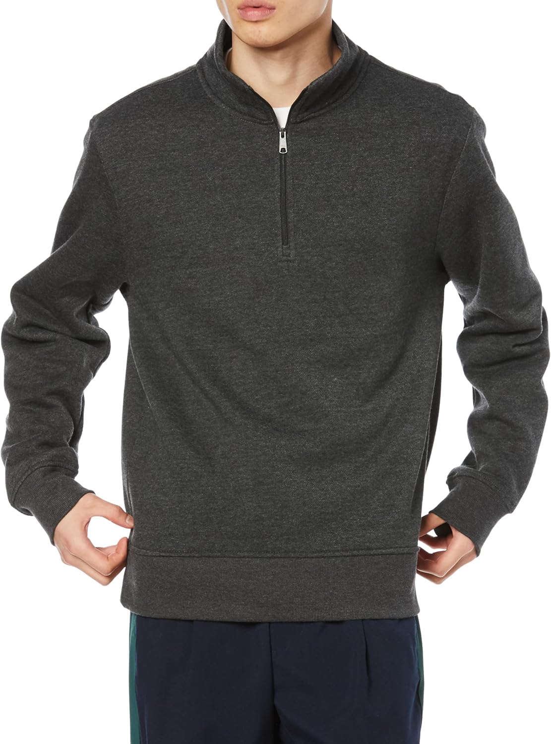 

Мужская флисовая толстовка с длинными рукавами и застежкой-молнией до четверти длины от Amazon Essentials, угольно-вереск, Черный, Мужская флисовая толстовка с длинными рукавами и застежкой-молнией до четверти длины от Amazon Essentials, угольно-вереск