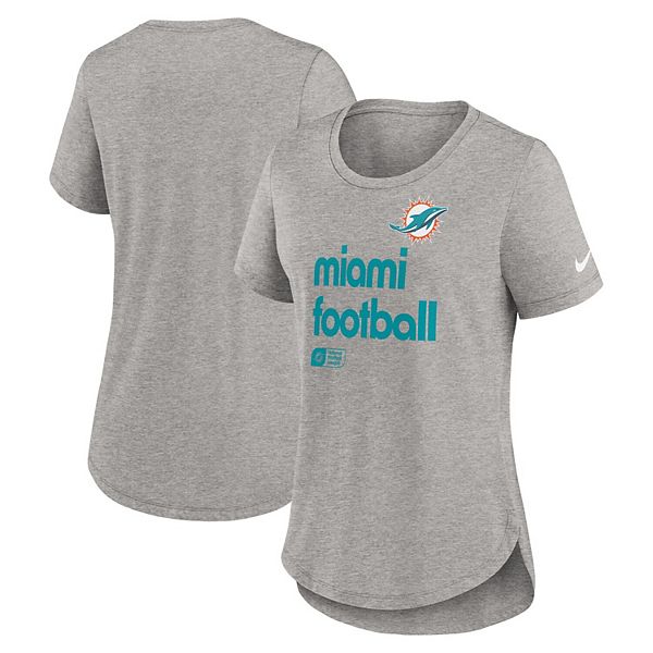 Женская футболка Miami Dolphins из трикотажа heather gray Nike — фото 2