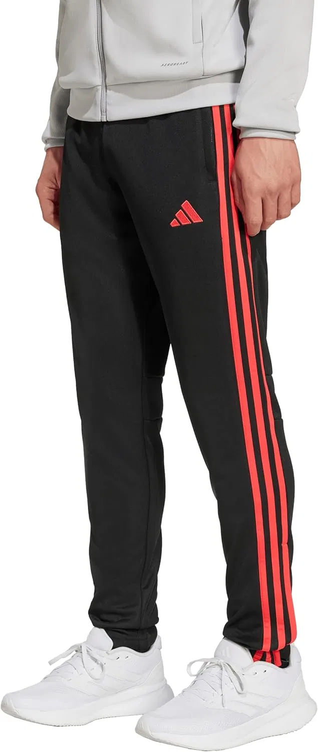 Детские тренировочные спортивные штаны Adidas Tiro 25 Essentials, Black/Semi Lucid Red