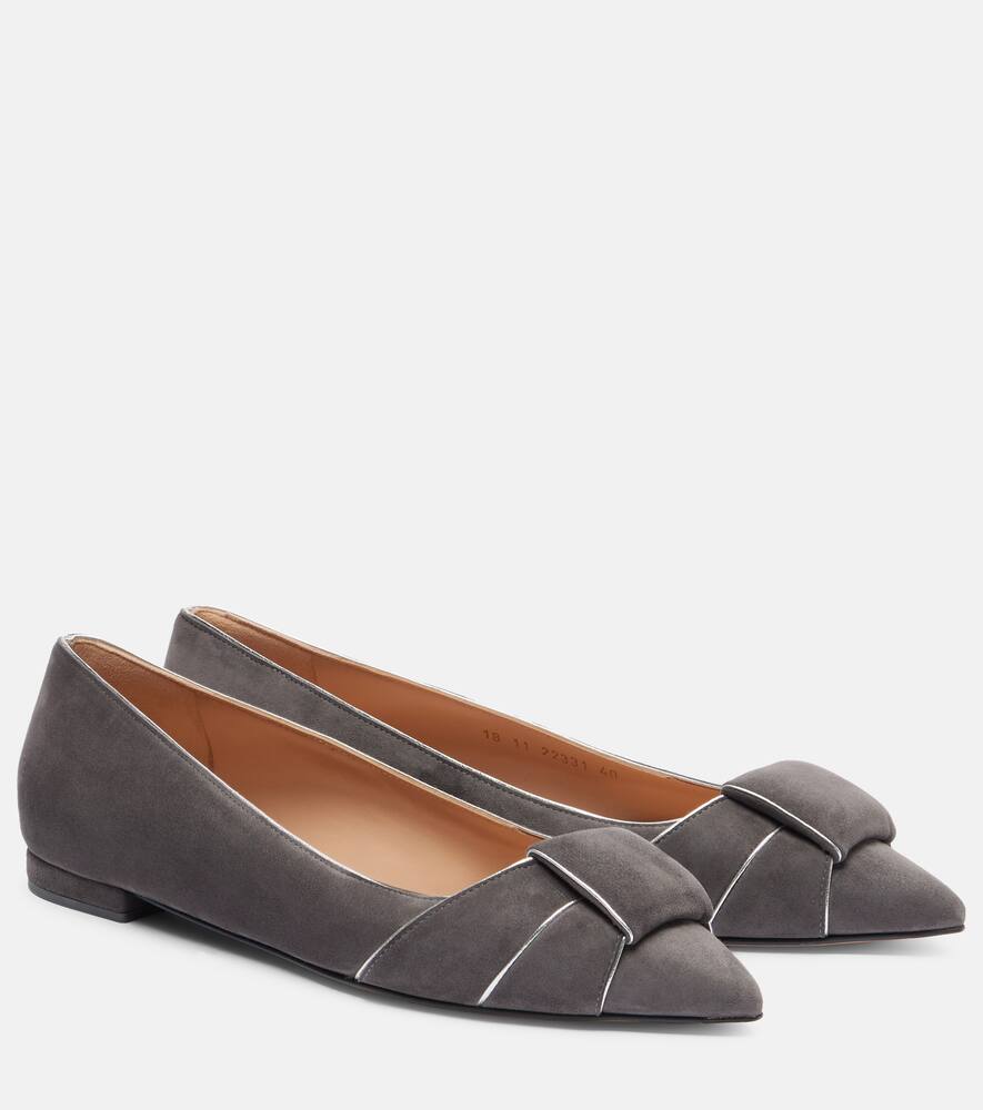 Балетки из замши Gianvito Rossi, Lapis+Silver