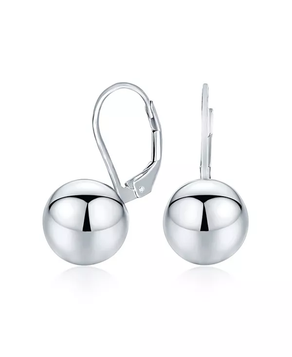 

Классические простые базовые серьги-подвески с круглыми бусинами и застежкой-рычагом, серебро 925 пробы Bling Jewelry, silver