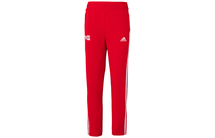 

Трикотажные спортивные штаны женские алые Adidas